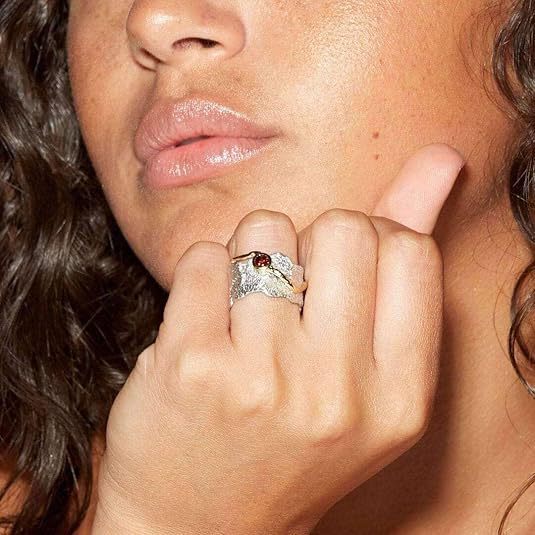 Ruby Irregular Wide Women’s Ring - electronic accessories