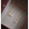 S925 Silver Plating 18K Dold Pearl Shell Pearls Necklace Simple French Style - electronic accessories
