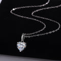 S925 Sterling Silver Moissanite Pendant Heart Necklace - electronic accessories