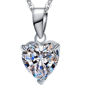 S925 Sterling Silver Moissanite Pendant Heart Necklace - electronic accessories