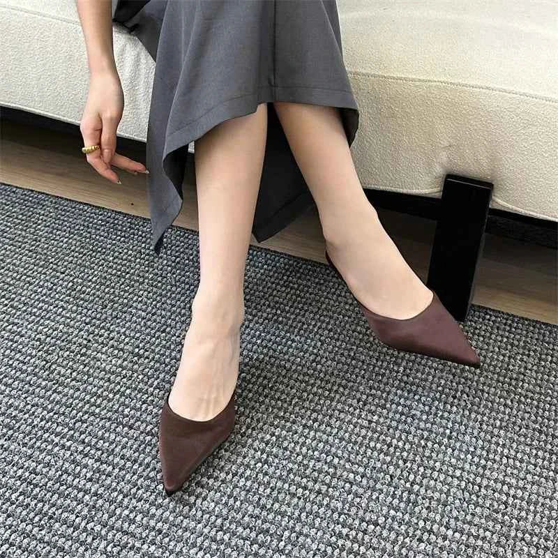 Satin Pointed Toe Mules Women