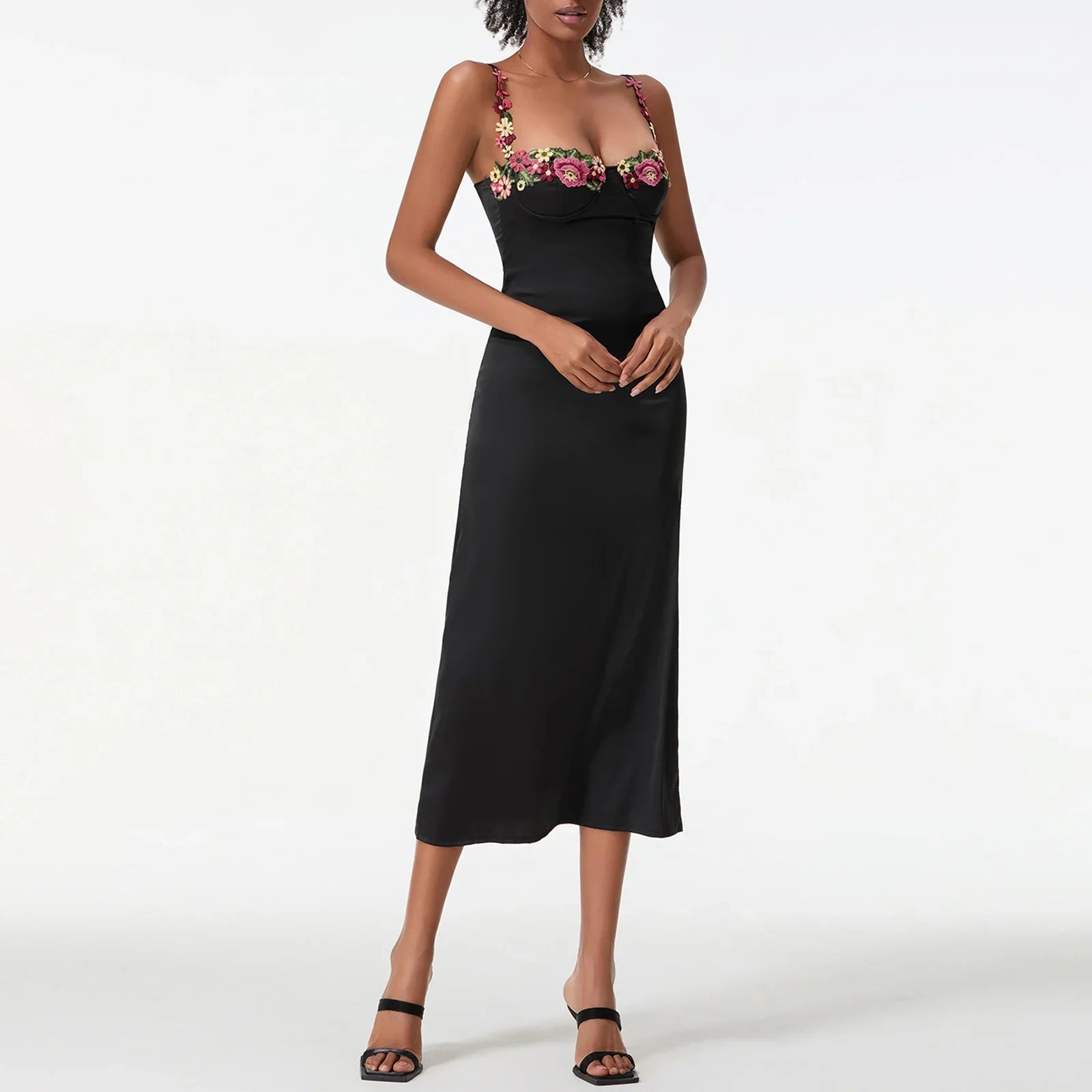 Satin Sling Bodycon Long Dress Women