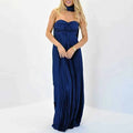 Scarf Off Shoulder High Waist Evening Dress