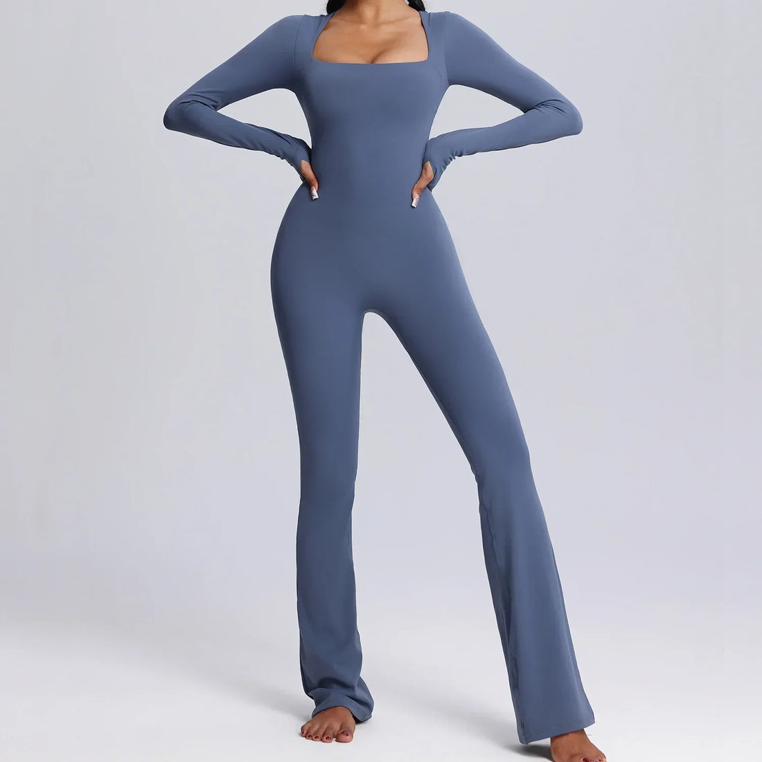 Seamless Jumpsuits Sports Fitness High Elastic Breathable Long-sleeved Suit