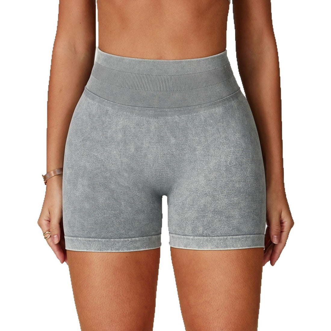 Seamless Stone Washed Yoga Shorts High Waist Hip Lift - Other