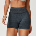 Seamless Stone Washed Yoga Shorts High Waist Hip Lift - Other