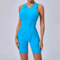 Seamless Yoga Jumpsuits Hip-lifting One-Piece Tight Hollow-out Beauty Back Workout Clothes for Women - Flame Blue 5 / M