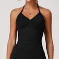 Seamless Yoga Vest Tight Breathable Pleated Sports Women - Advanced Black / L - Other