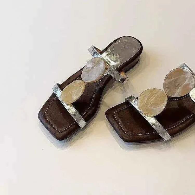 Sheepskin Version Roman Style Flat Bottom Sandals Women's