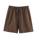 Short Sleeve Double-sided Cloth Sweater Pants - Brown / L - Other