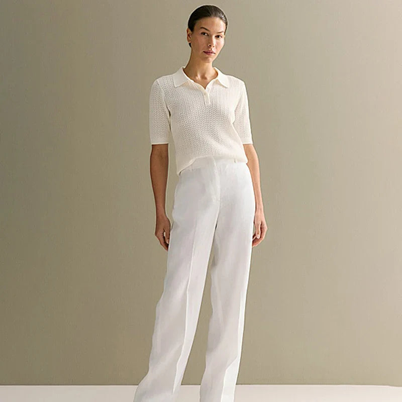 Short Sleeve Knitted T shirt Woman