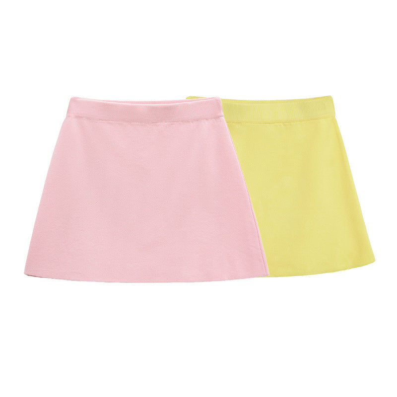 Short-sleeved Knitted Top Mini Skirt Suit - Other