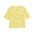 Short-sleeved Knitted Top Mini Skirt Suit - Yellow / L - Other