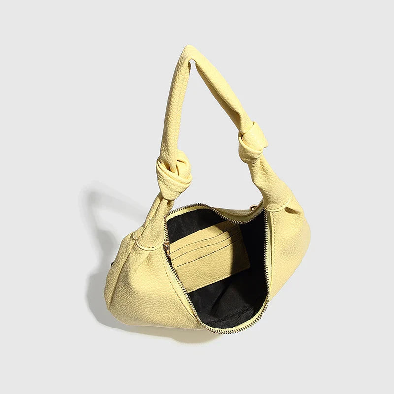 Shoulder Bags Solid Color PU High-end Yellow Bag