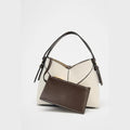 Shoulder Handbag Removable Crossbody Strap - Beige