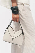 Shoulder Handbag Removable Crossbody Strap - Beige