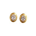 Silver Needle Micro Inlaid Zircon Brushed Geometric Ear Studs - Gold - electronic accessories