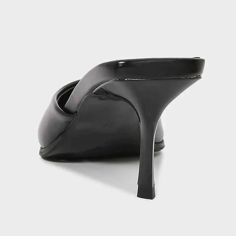 Silver Women's Slippers Pointed Toe Slide Sandals