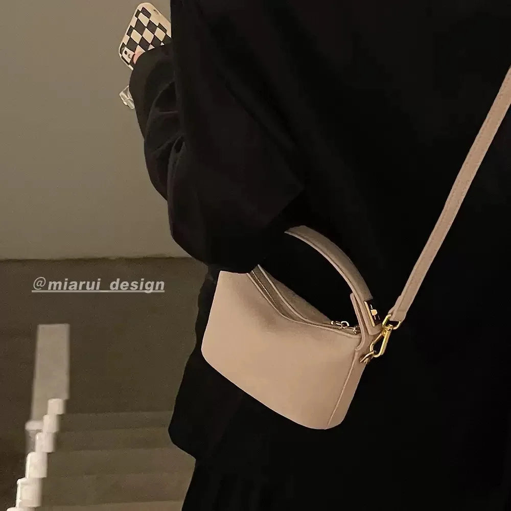 Simple and Retro Handbag Crossbody Bag - khaki