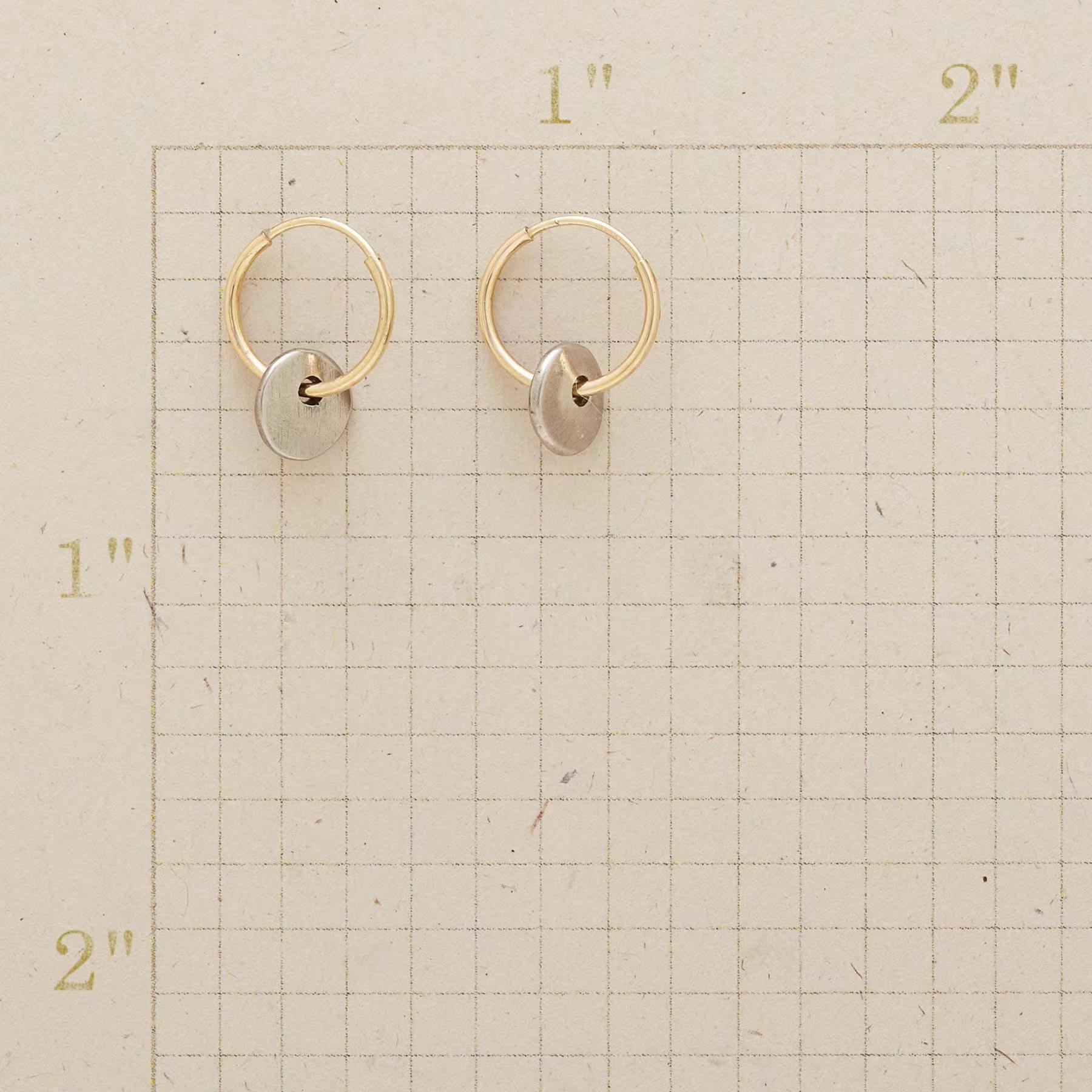 Simple Circle Dual Color Electroplated Earrings - two tone - electronic accessories