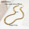 Simple Classic Rhinestone Geometric Pendant Necklace Stainless Steel - JDN20150-2