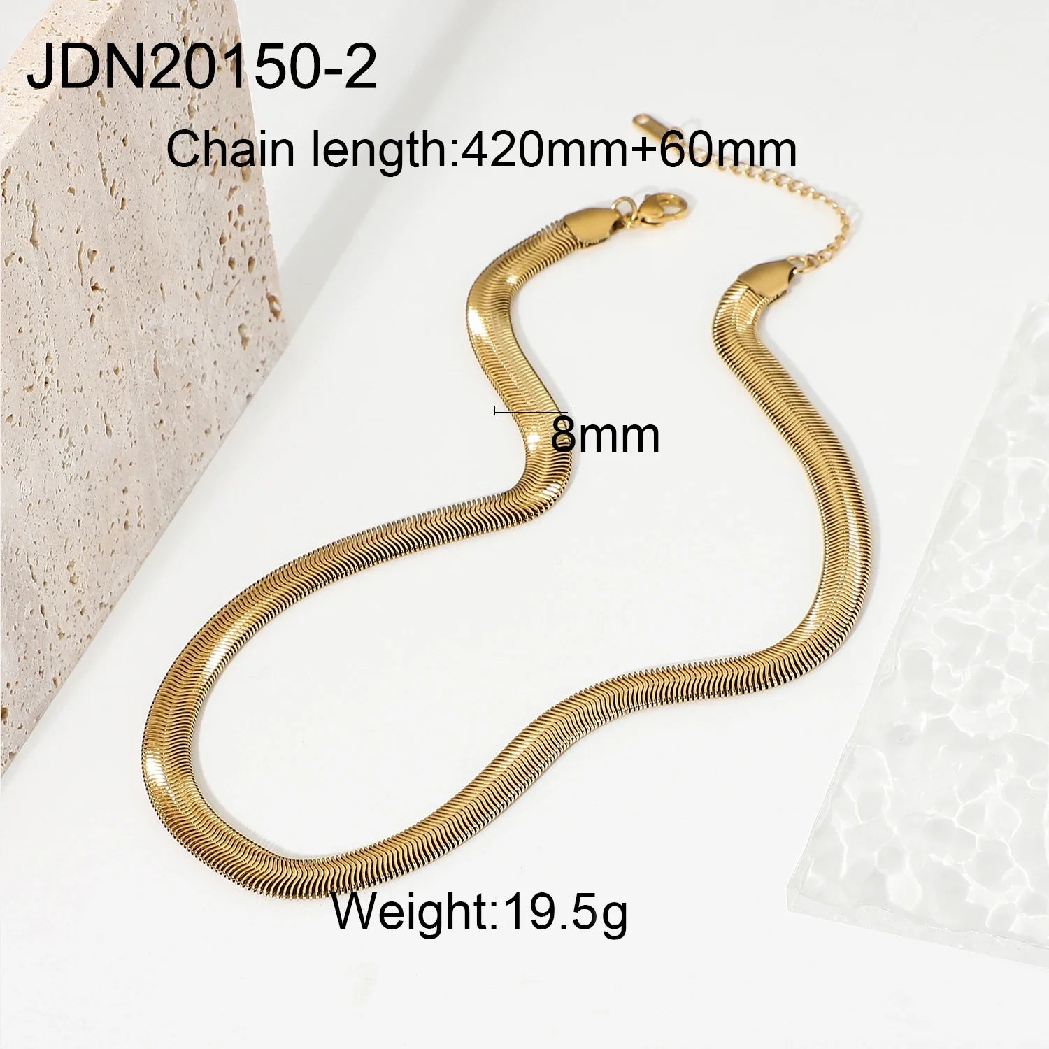 Simple Classic Rhinestone Geometric Pendant Necklace Stainless Steel - JDN20150-2