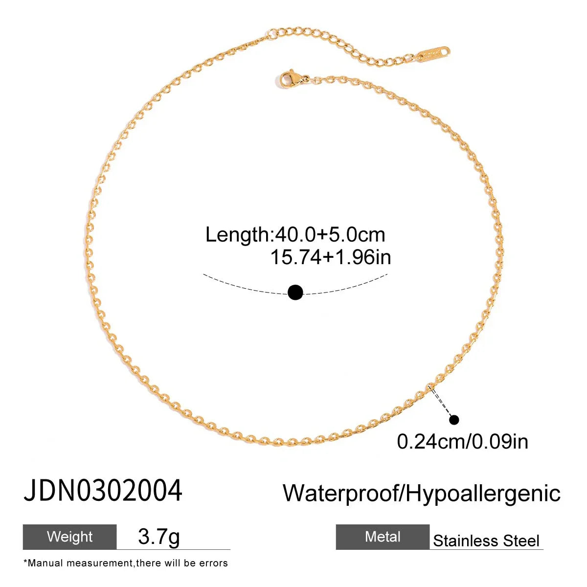 Simple Classic Zircon Serpentine Necklace Stainless Steel - JDN0302004