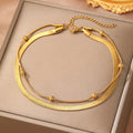 Simple Double Layer Snake Bone Anklet Sexy All-matching - C9525 - electronic accessories