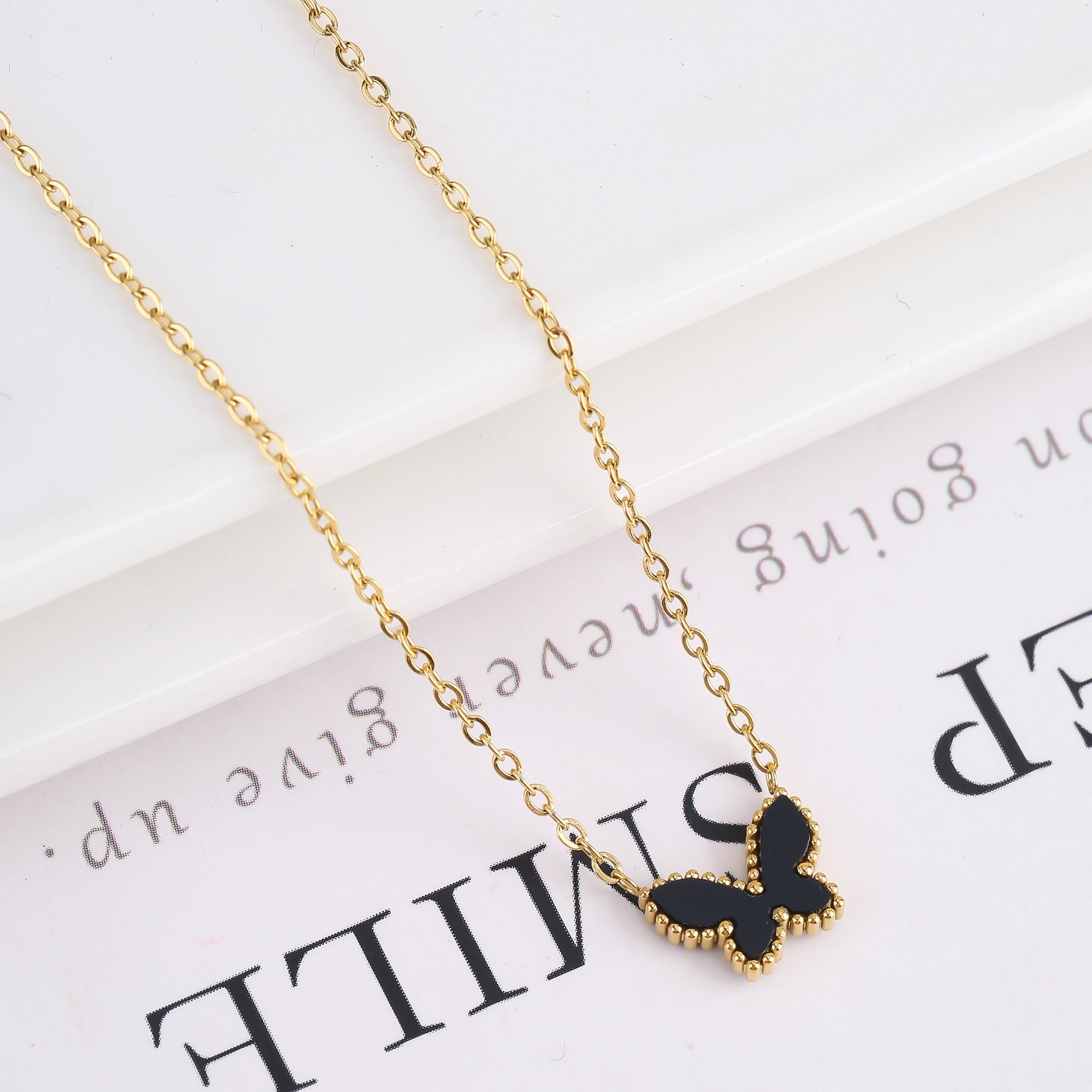 Simple Fashion Personality Temperament Butterfly Necklace - Black - electronic accessories