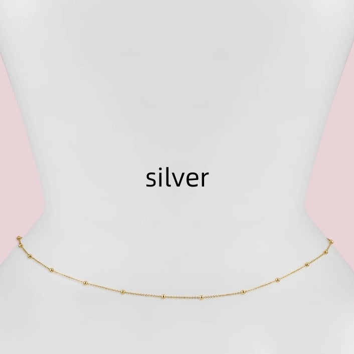 Simple Fashion Special-interest Single Layer Waist Chain For Women - Silver - electronic accessories