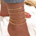 Simple Graceful Metal Chain Retro Creative Snake Anklet Five-piece Set - electronic accessories
