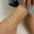 Simple Graceful Metal Chain Retro Creative Snake Anklet Five-piece Set - Color 2 - electronic accessories