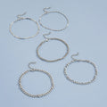 Simple Graceful Metal Chain Retro Creative Snake Anklet Five-piece Set - Silver - electronic accessories