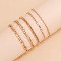 Simple Graceful Metal Chain Retro Creative Snake Anklet Five-piece Set - Gold - electronic accessories