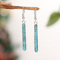 Simple Jewelry Turquoise Earrings Geometry Pattern - Ancient Silver - electronic accessories