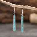 Simple Jewelry Turquoise Earrings Geometry Pattern - Ancient Silver - electronic accessories