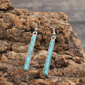 Simple Jewelry Turquoise Earrings Geometry Pattern - Ancient Silver - electronic accessories