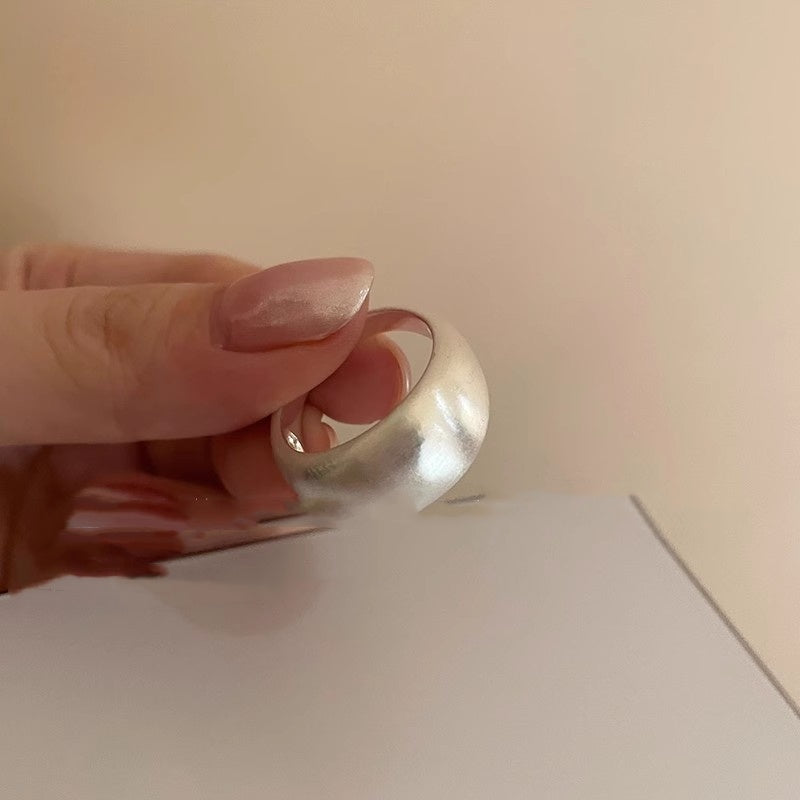 Simple Matte Silver Brushed Ring Women’s - J954 A - electronic accessories