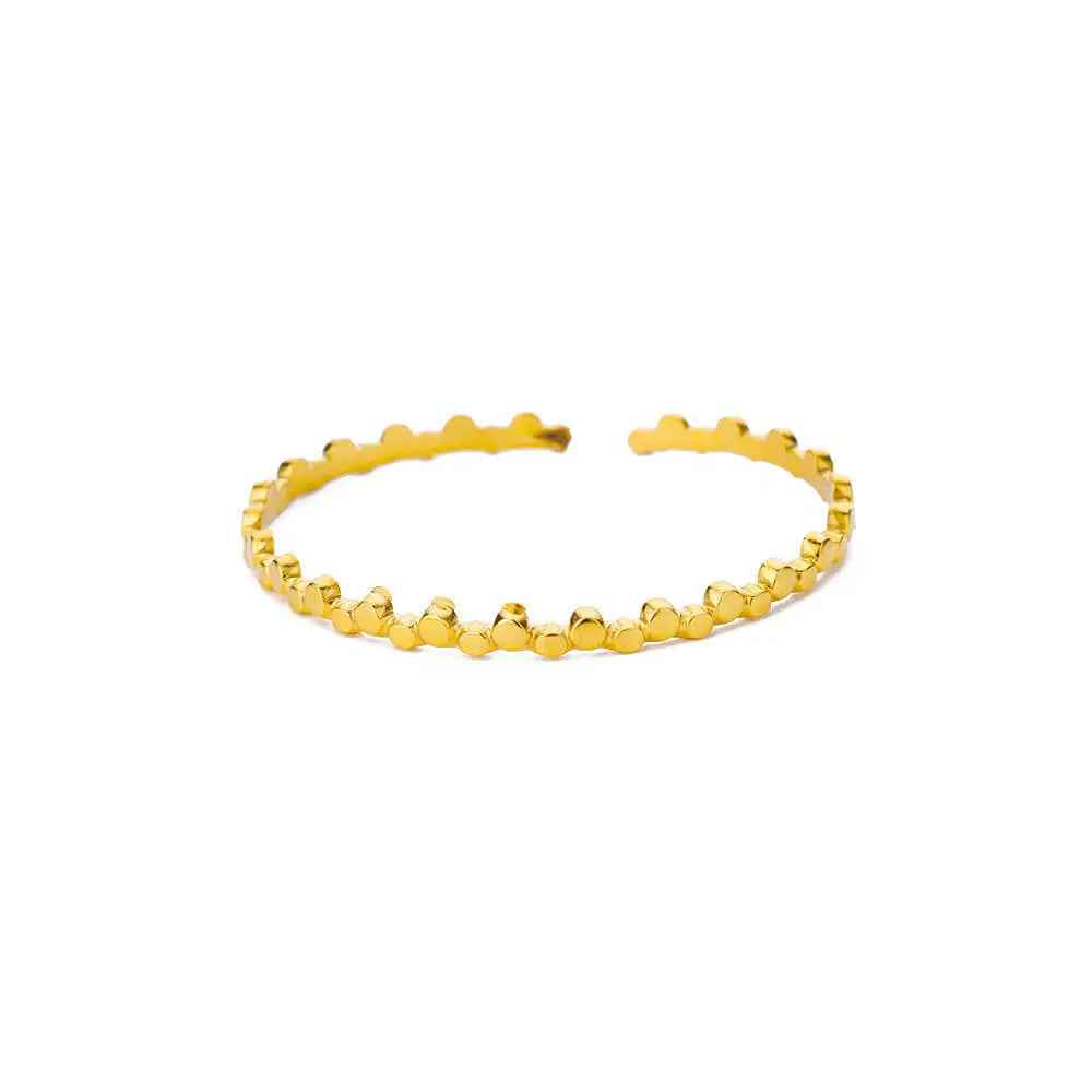 Simple Pleated Pattern Opening Bracelet Women - 1270style - electronic accessories