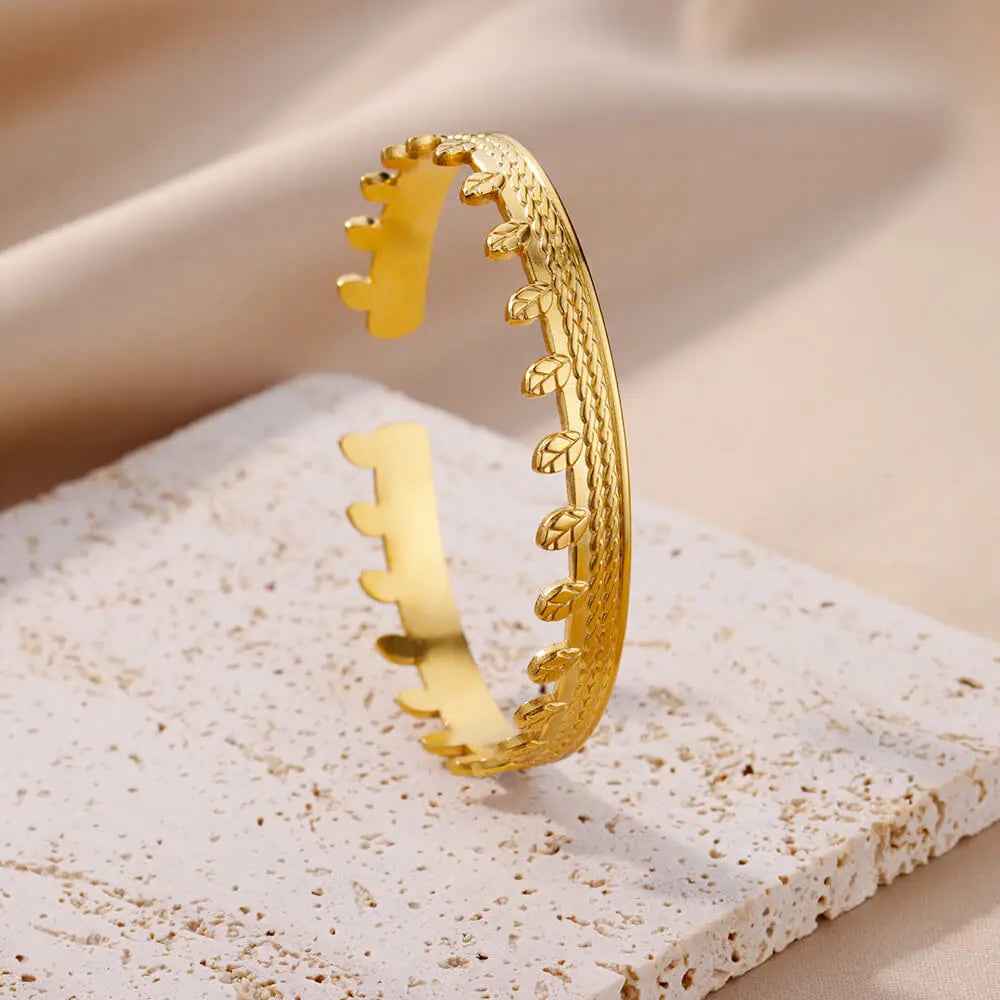 Simple Pleated Pattern Opening Bracelet Women - electronic accessories
