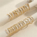 Simple Rhinestone Love Wave Ring 28-piece Set - electronic accessories