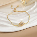 Simple Rotatable Flower Color-preserving Pure Copper Gold-plated Bracelet - Rotating 20 - electronic accessories