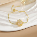 Simple Rotatable Flower Color-preserving Pure Copper Gold-plated Bracelet - Rotating 28 - electronic accessories