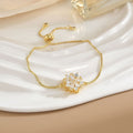 Simple Rotatable Flower Color-preserving Pure Copper Gold-plated Bracelet - Rotating 30 - electronic accessories