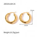 Simple Stainless Steel Earrings - JDE20118425 Gold - electronic accessories
