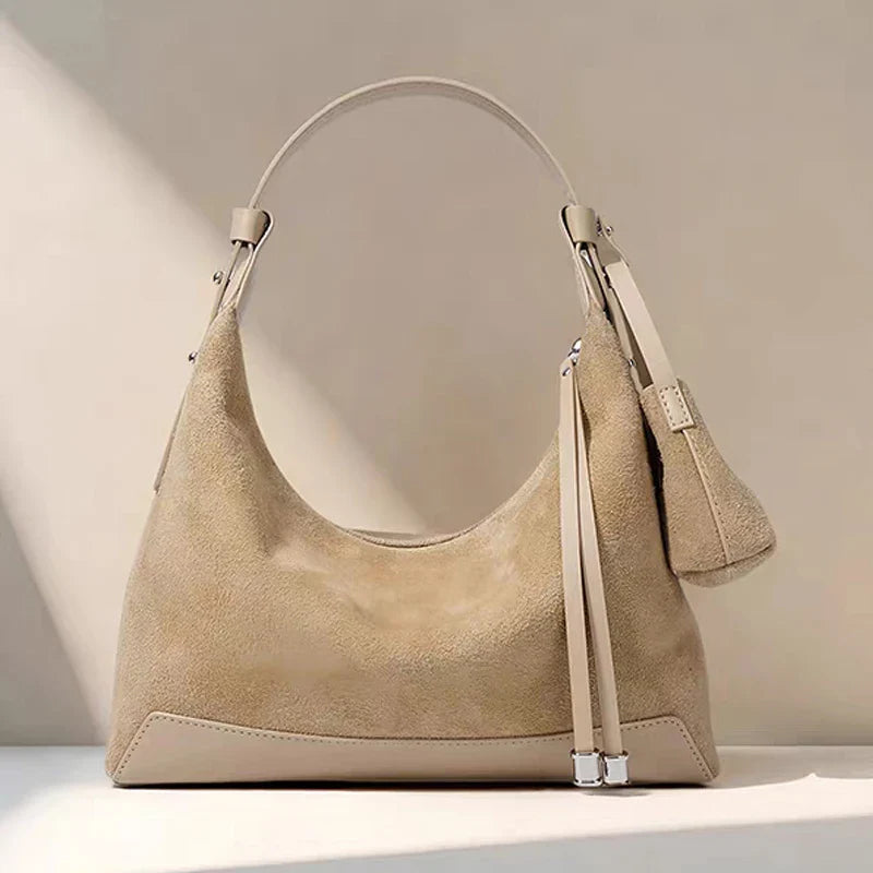 Simple Suede Leather Dumpling Bag