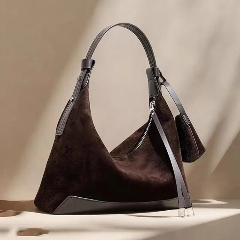 Simple Suede Leather Dumpling Bag