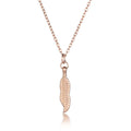 Simple Titanium Steel Clavicle Chain Leaf Pendant Long Necklace - electronic accessories