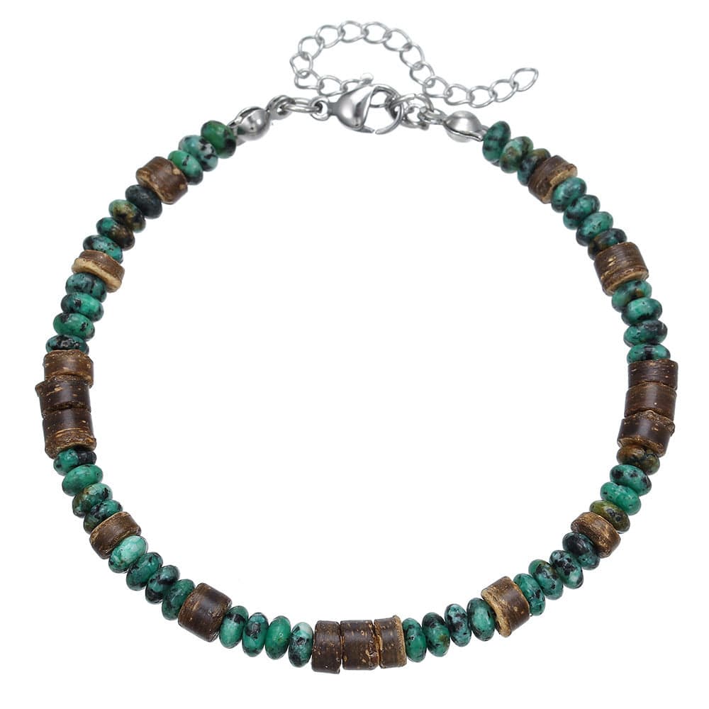 Simple Turquoise Wooden Bead Bracelet - ZJ12926 - electronic accessories