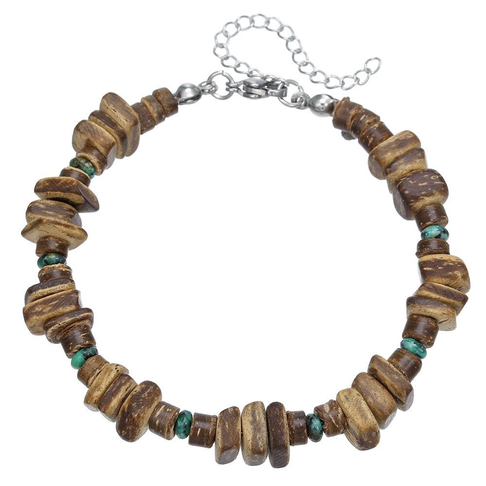 Simple Turquoise Wooden Bead Bracelet - ZJ12927 - electronic accessories